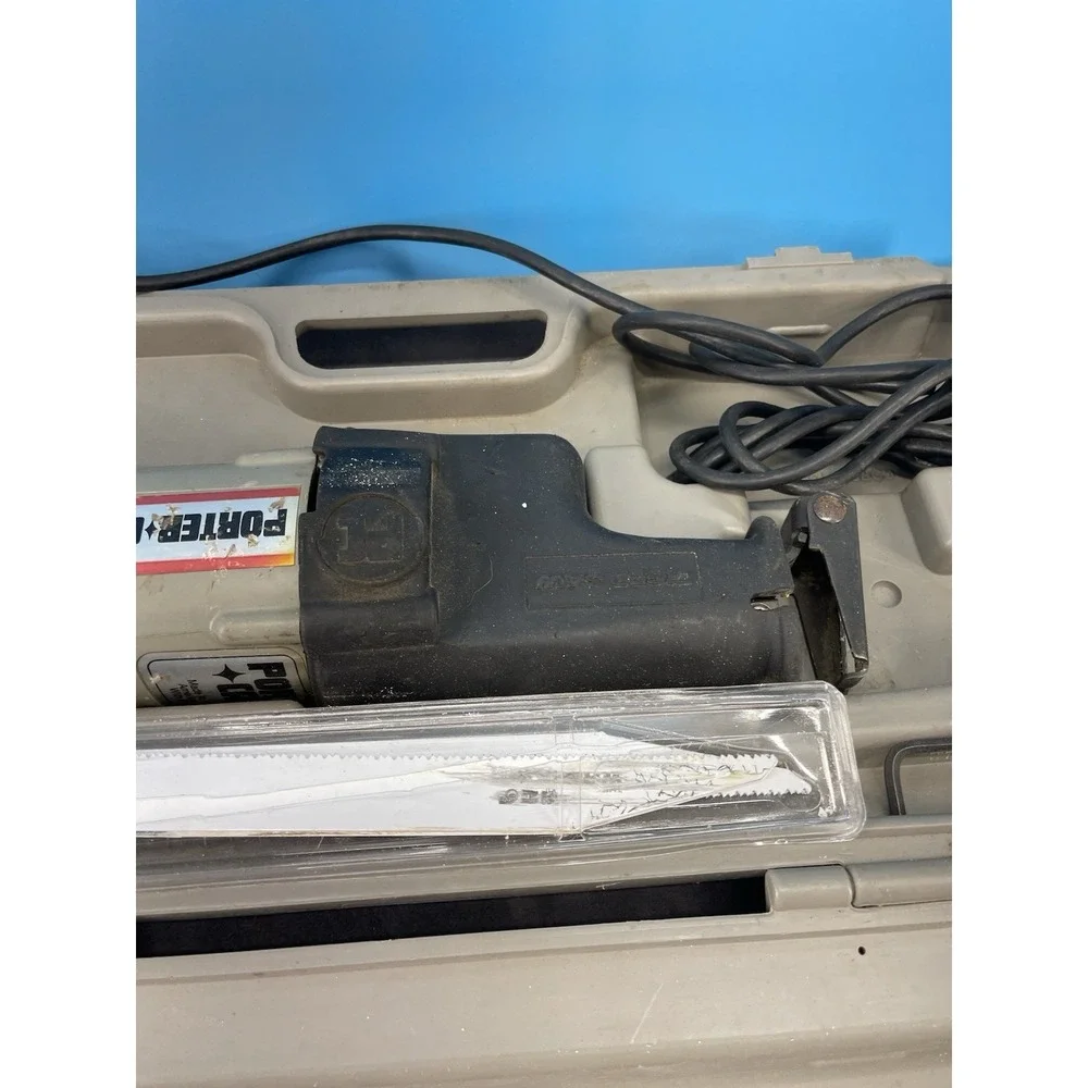 Porter Cable Tiger Saw 738 Reciprocating Saw w/ Case + 4 Milwaukee Blades